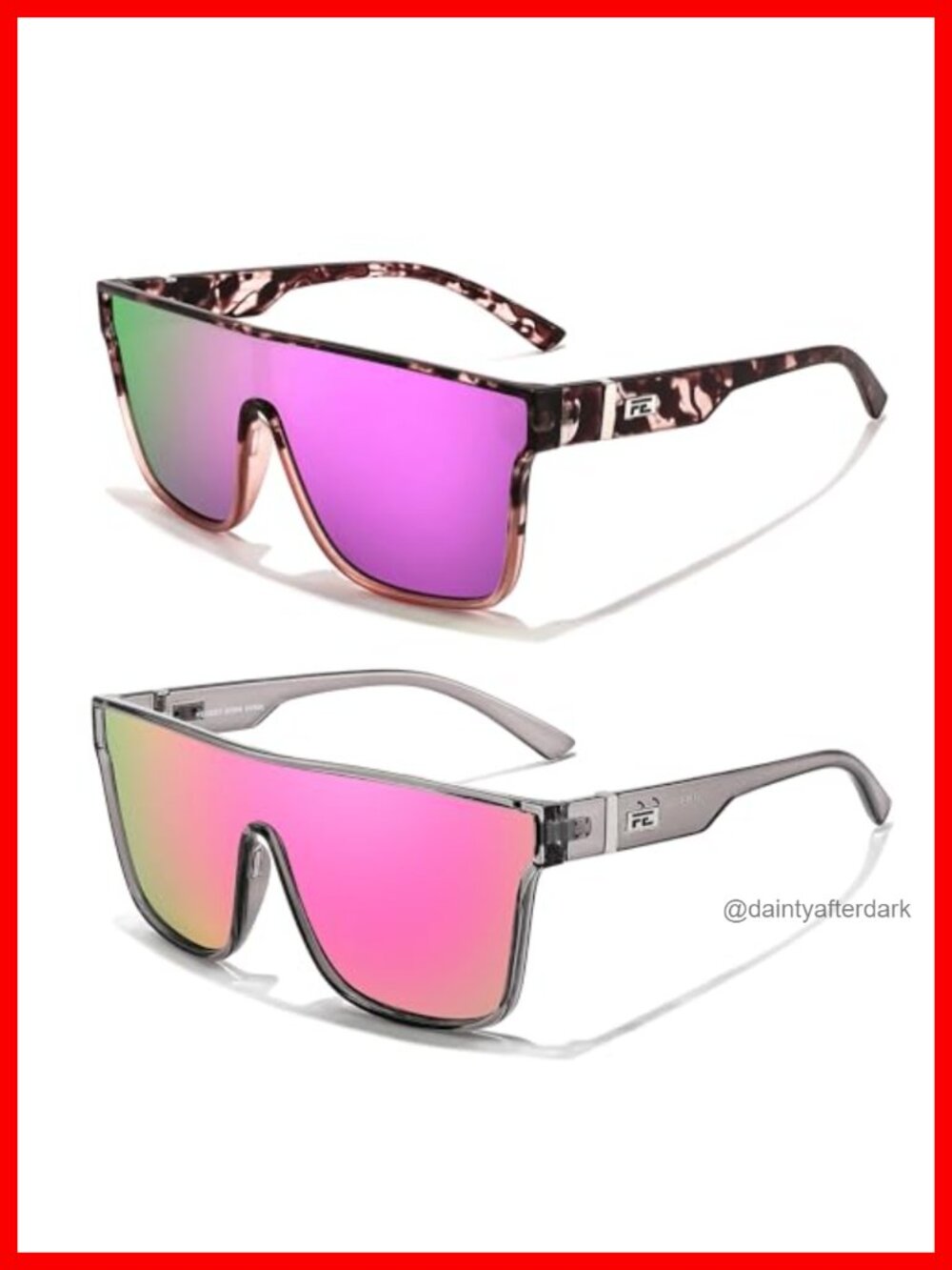 Oversized Square Mirrored Sunglasses UV400 Scratch Resistant Unisex